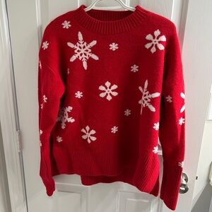 Festive Red Snowflake Sweater